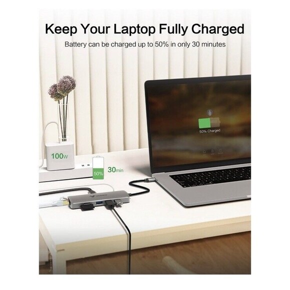 11-in-1 Type C Dock Hub USB C Laptop Docking Station Adapter For MacBook DELL HP - Picture 5 of 7